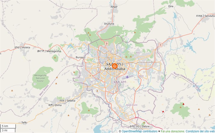 mappa Addis Abeba