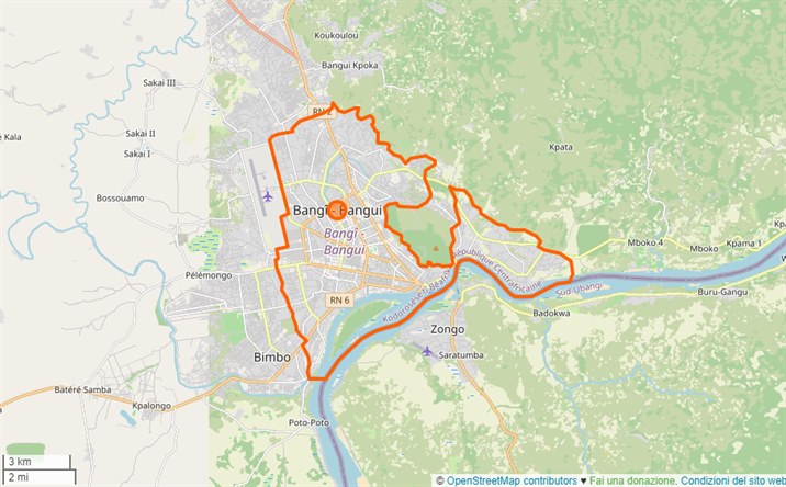 mappa Bangui