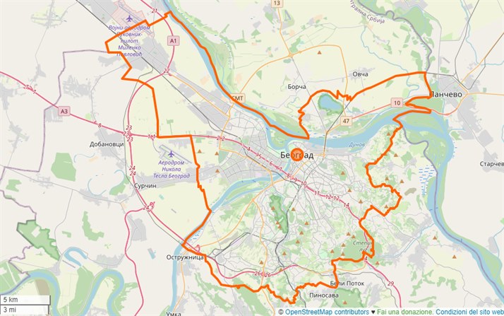 mappa Belgrado