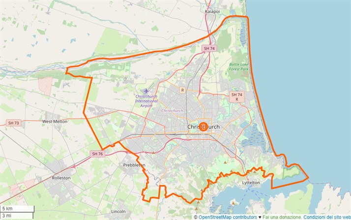 mappa Christchurch