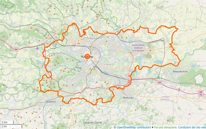 mappa Cracovia