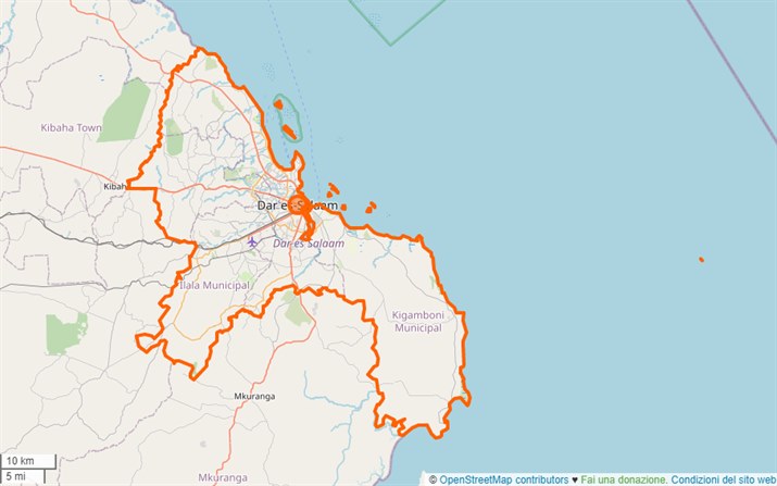 mappa Dar es Salaam