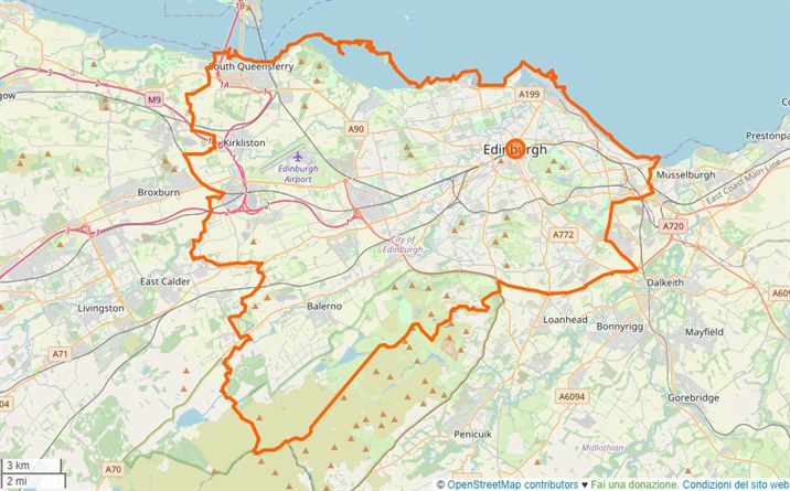 mappa Edimburgo
