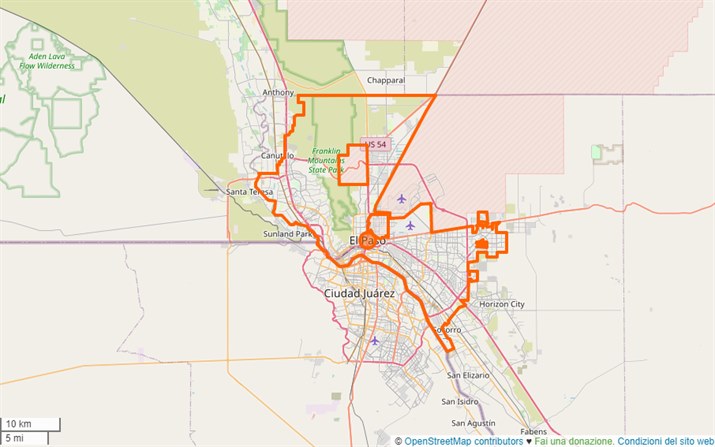 mappa El Paso