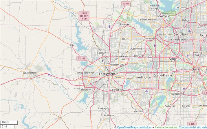 mappa Fort Worth