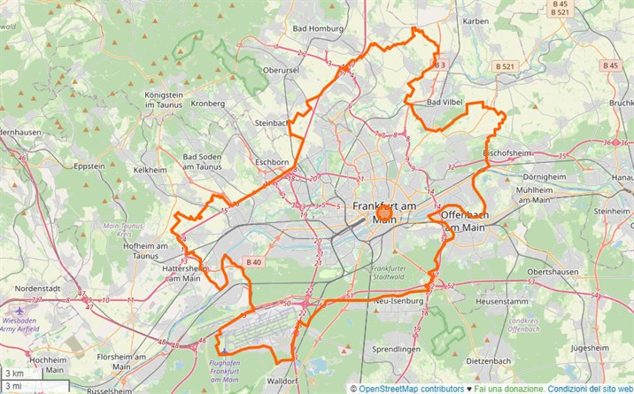 mappa Francoforte sul Meno