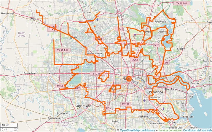 mappa Houston