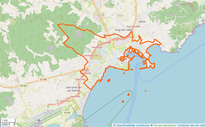 mappa Ibiza città