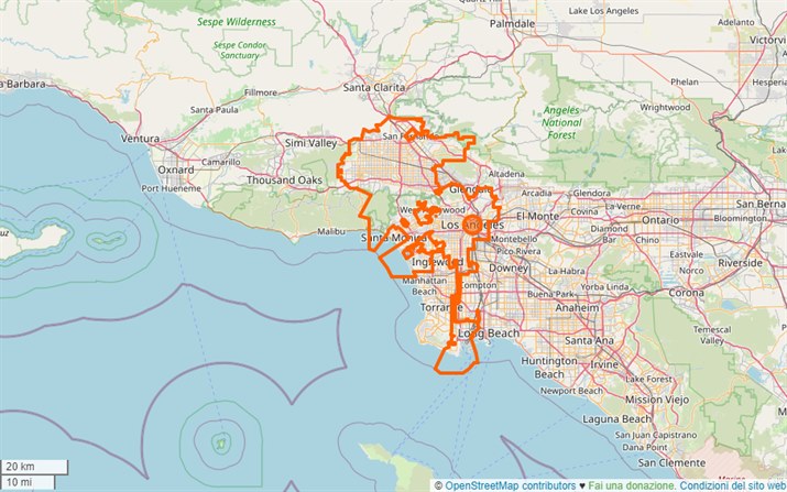 mappa Los Angeles