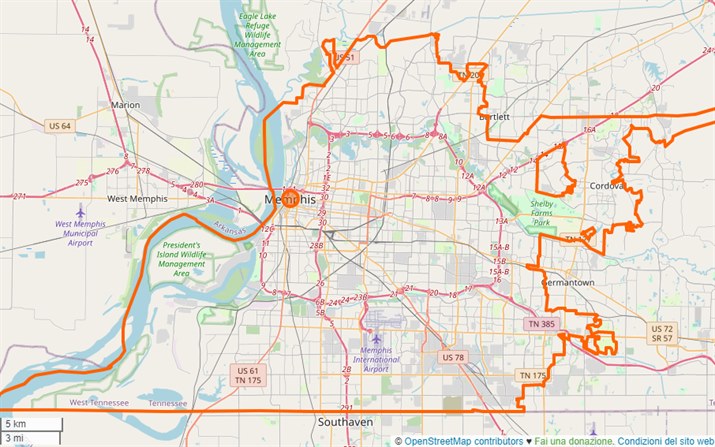 mappa Memphis