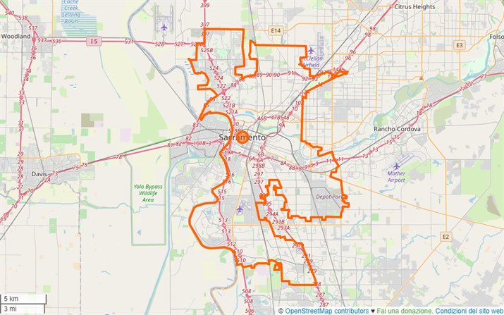 mappa Sacramento
