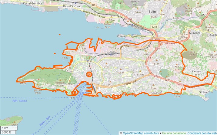 mappa Spalato (Split)