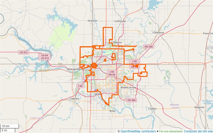 mappa Tulsa